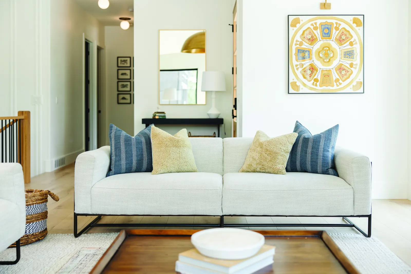 beige couch in living room