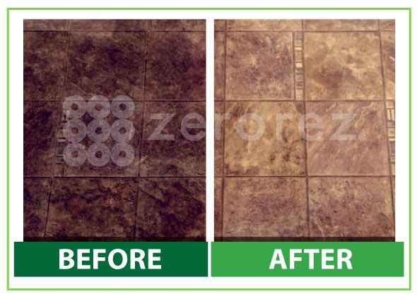 Zerorez Bay Area tile cleaning before and after showing restored tile surface